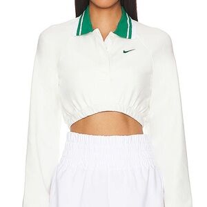 Nike long sleeve cropped polo